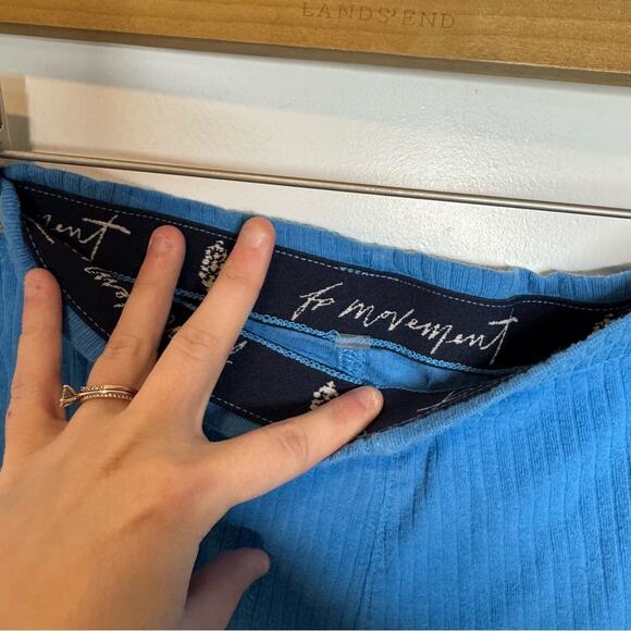 Free People Movement Luxe Rib Knit Elastic Snap Short St Tropez Lounge Medium - Picture 3 of 7